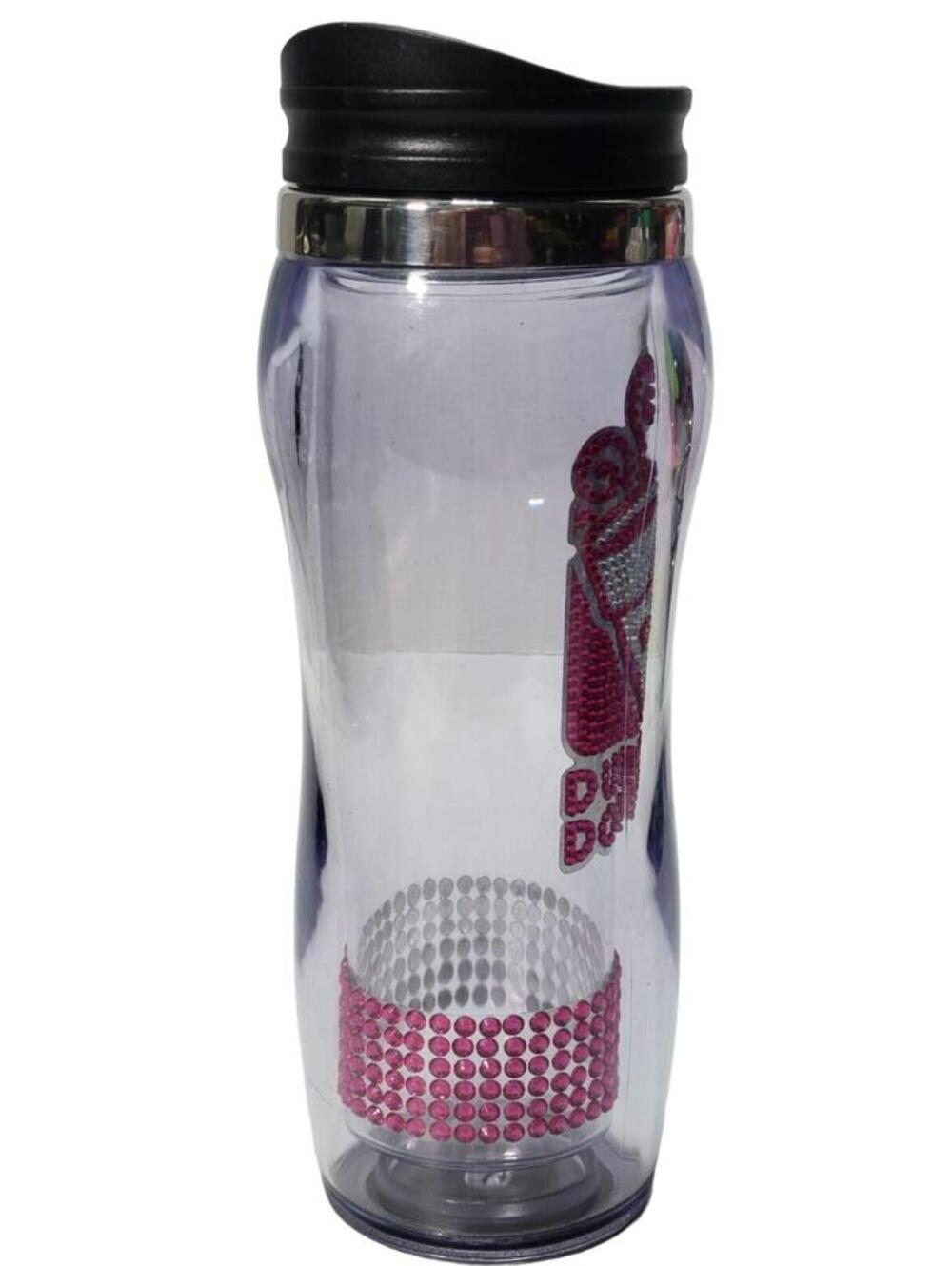 Dunkin' Donuts Pink Crystal Rhinesones Tumbler Travel Mug Bedazzled 2016 - Picture 4 of 8